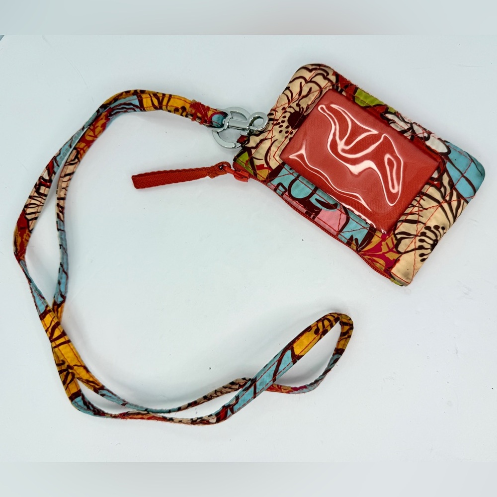 Vera Bradley Zip Id Holder Case Midday Garden Ultralight Matching Lanyard View 2